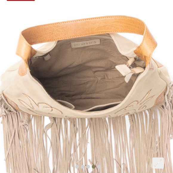 NWT Myra Bag SAGE WHISPER FRINGE LEATHER BAG IN BEIGE - Picture 4 of 14
